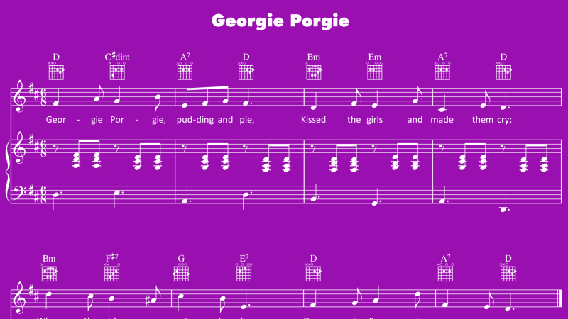 Image for Georgie Porgie – Sheet Music