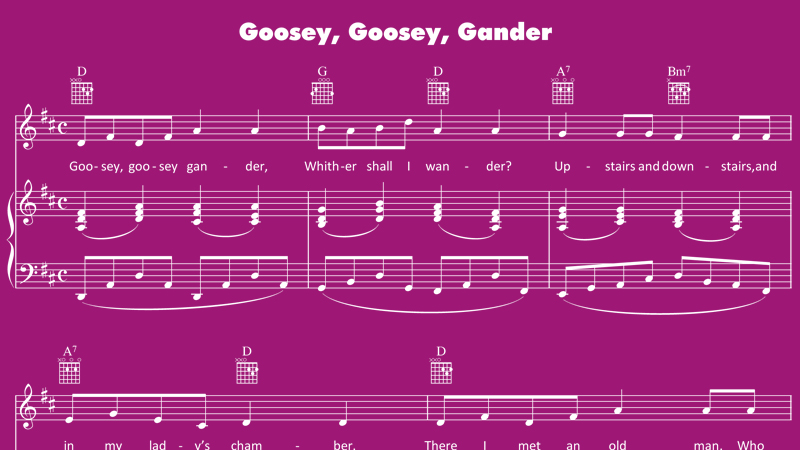 Image for Goosey, Goosey, Gander – Sheet Music
