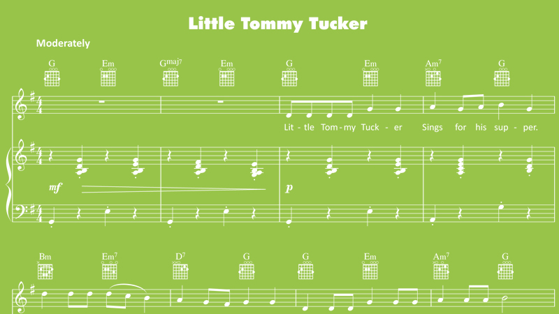 Image for Little Tommy Tucker – Sheet Music