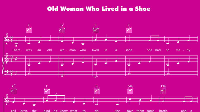 Image for Old Woman Who Lived in a Shoe – Sheet Music