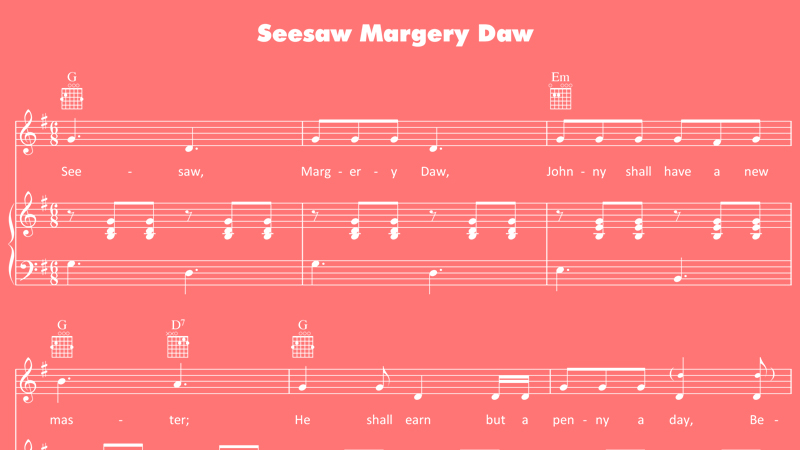 Image for Seesaw Margery Daw – Sheet Music