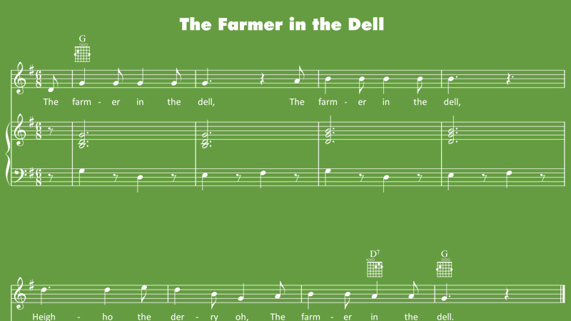 The Farmer in the Dell - Sheet Music - Mother Goose Club