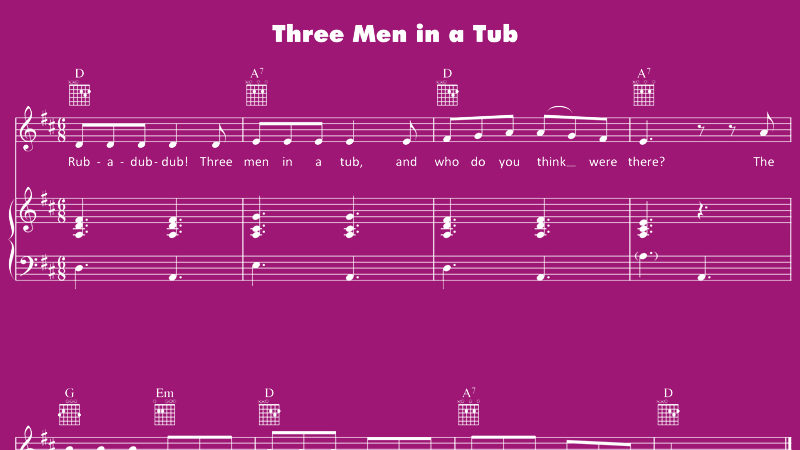 Image for Three Men in a Tub – Sheet Music