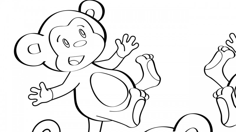 Image for Five Little Monkeys – Coloring Page