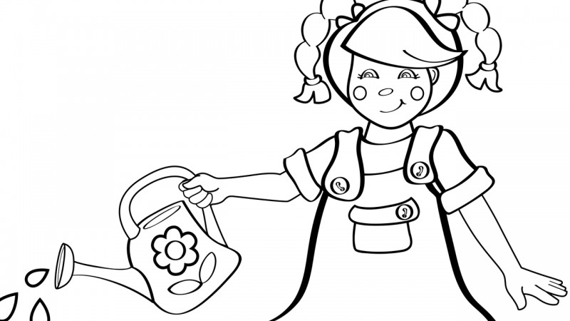 Image for Mary, Mary, Quite Contrary – Coloring Page