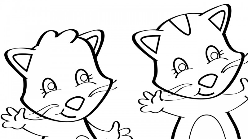 Image for Three Little Kittens – Coloring Page