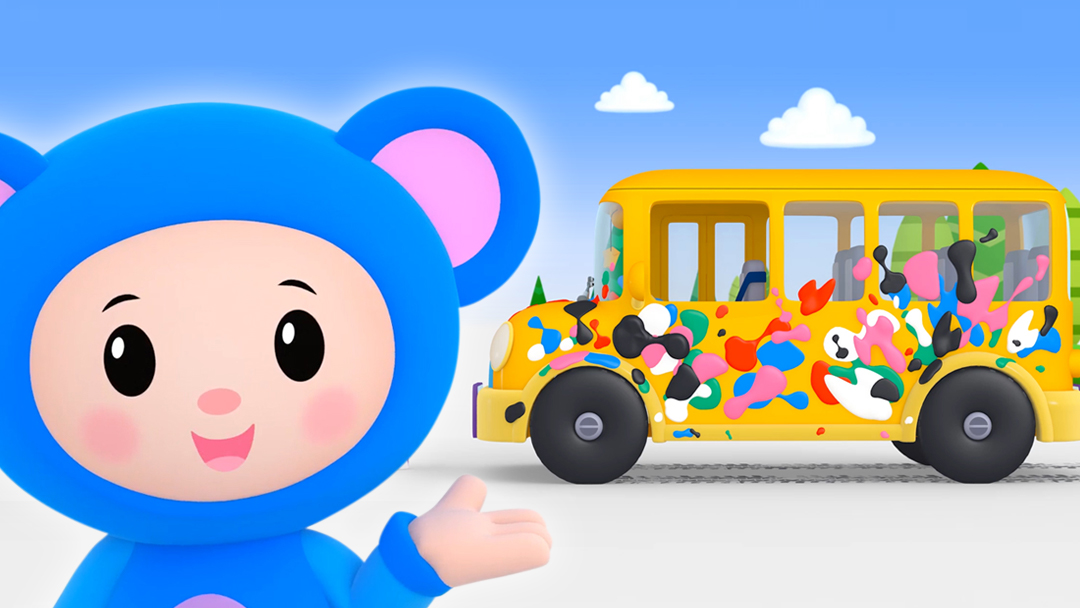 Wheels on the Bus Color Song (paint) - Nursery Rhymes - Mother Goose Club