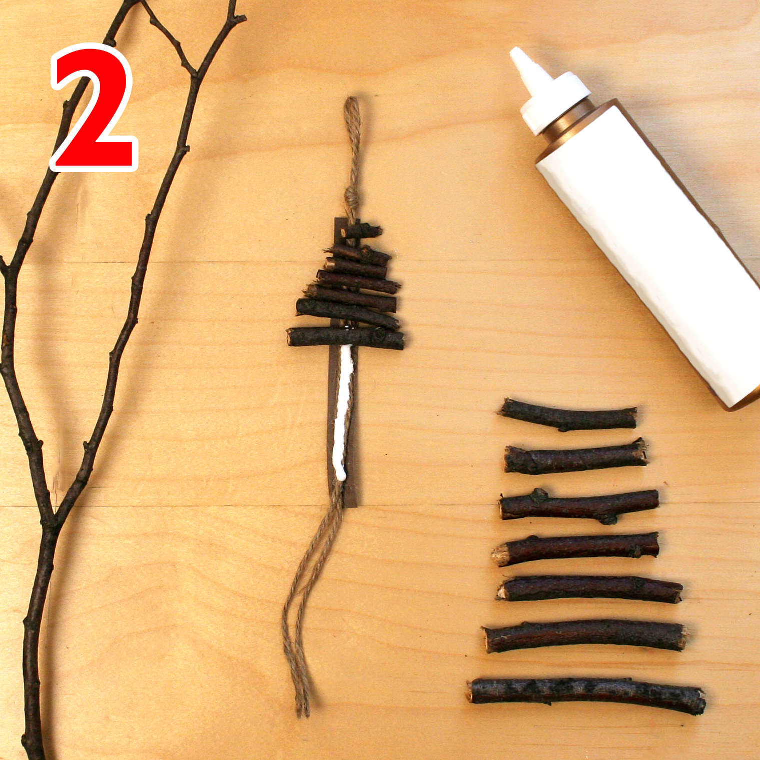 Christmas tree ornament craft step 2