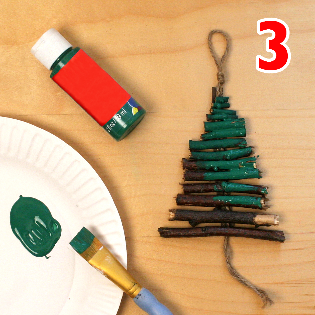 Christmas tree ornament craft step 3