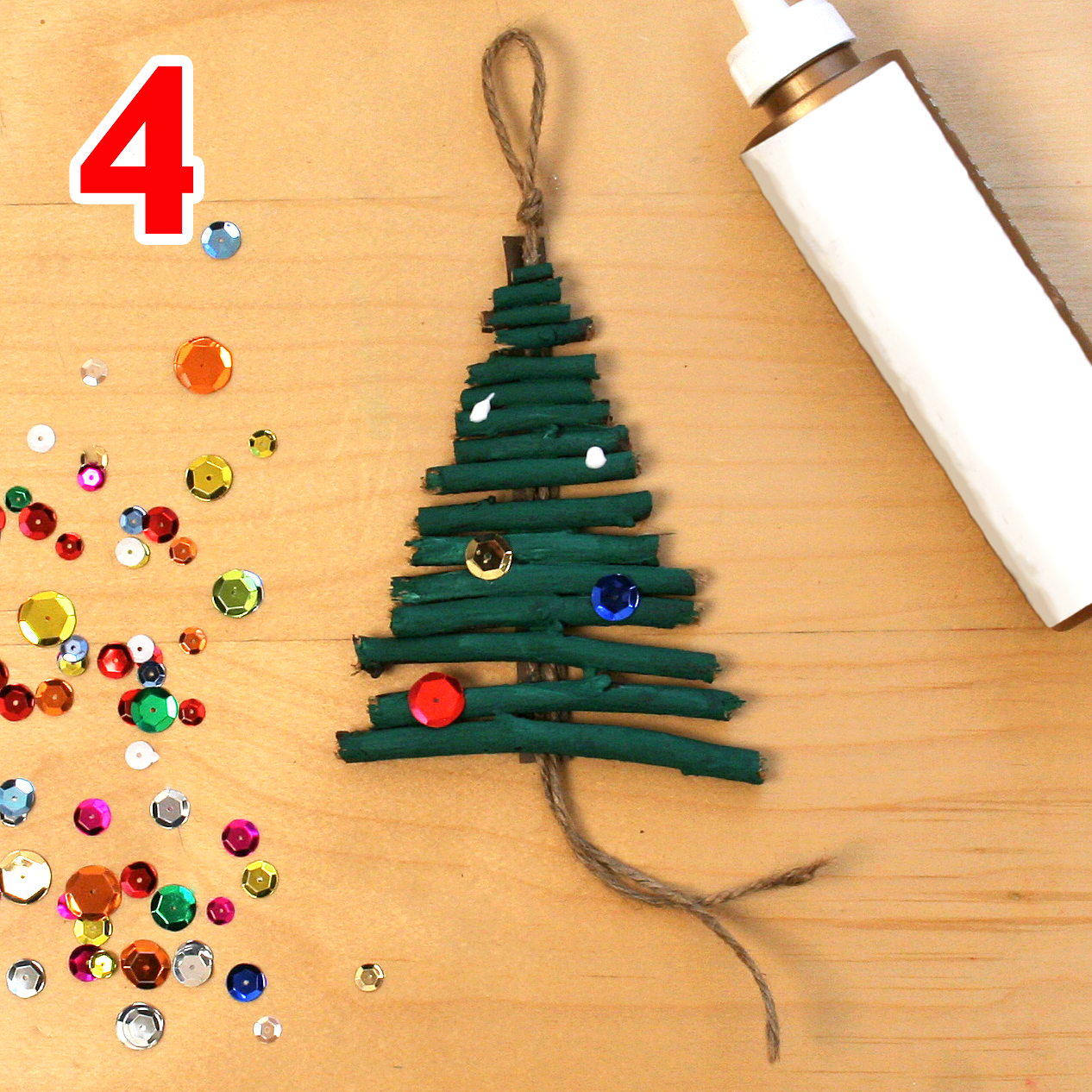 Christmas tree ornament craft step 4