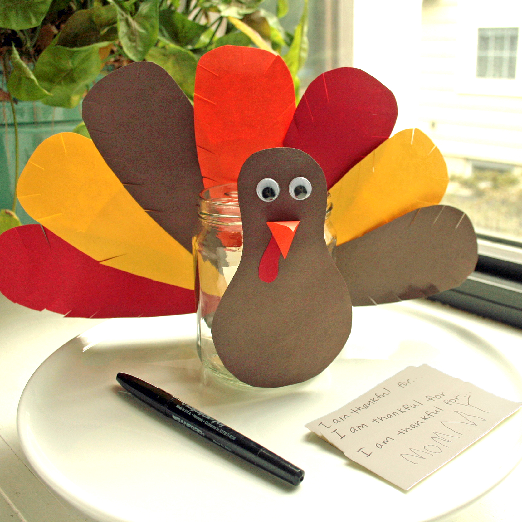 Thanksgiving turkey craft note