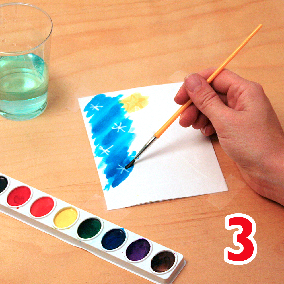 Watercolor holiday cards craft step 3