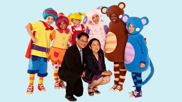Harry and Sona Jho with Mother Goose Club cast
