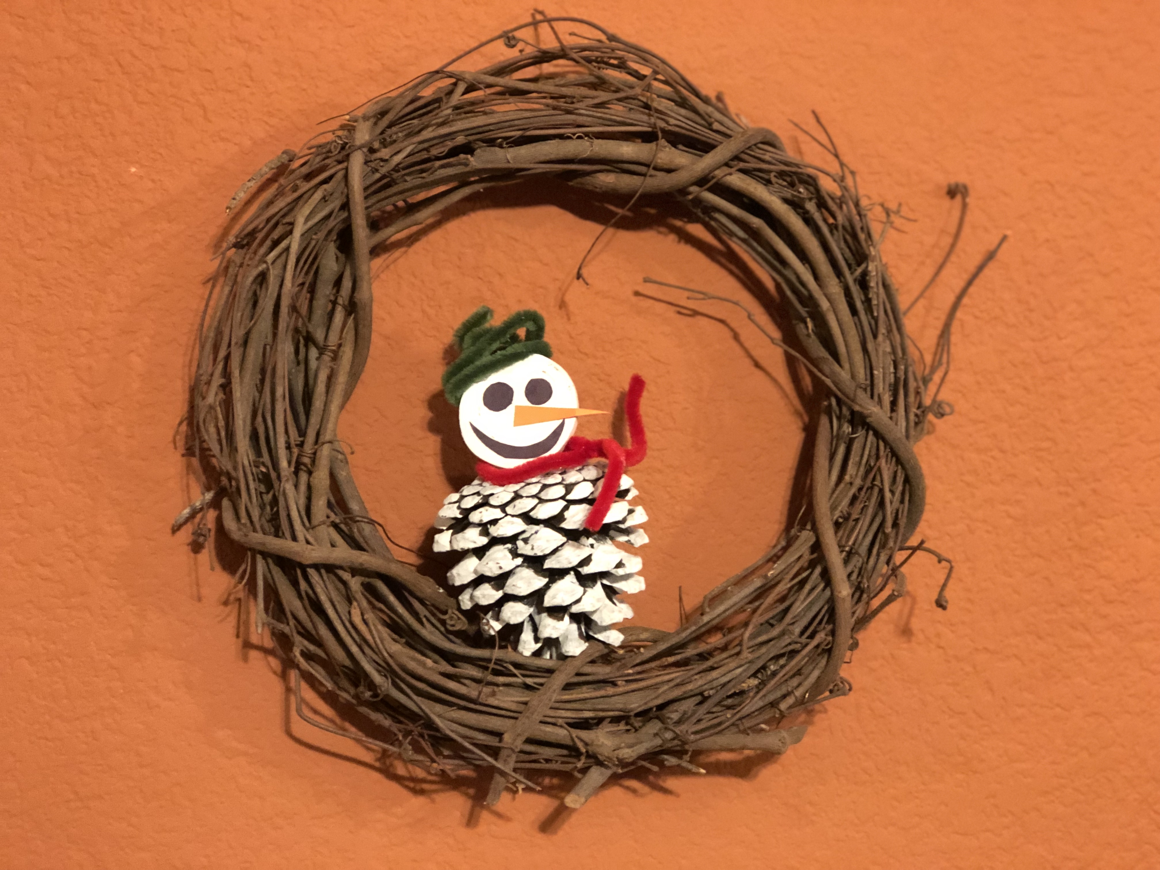 Pine Cone Snowman Craft final