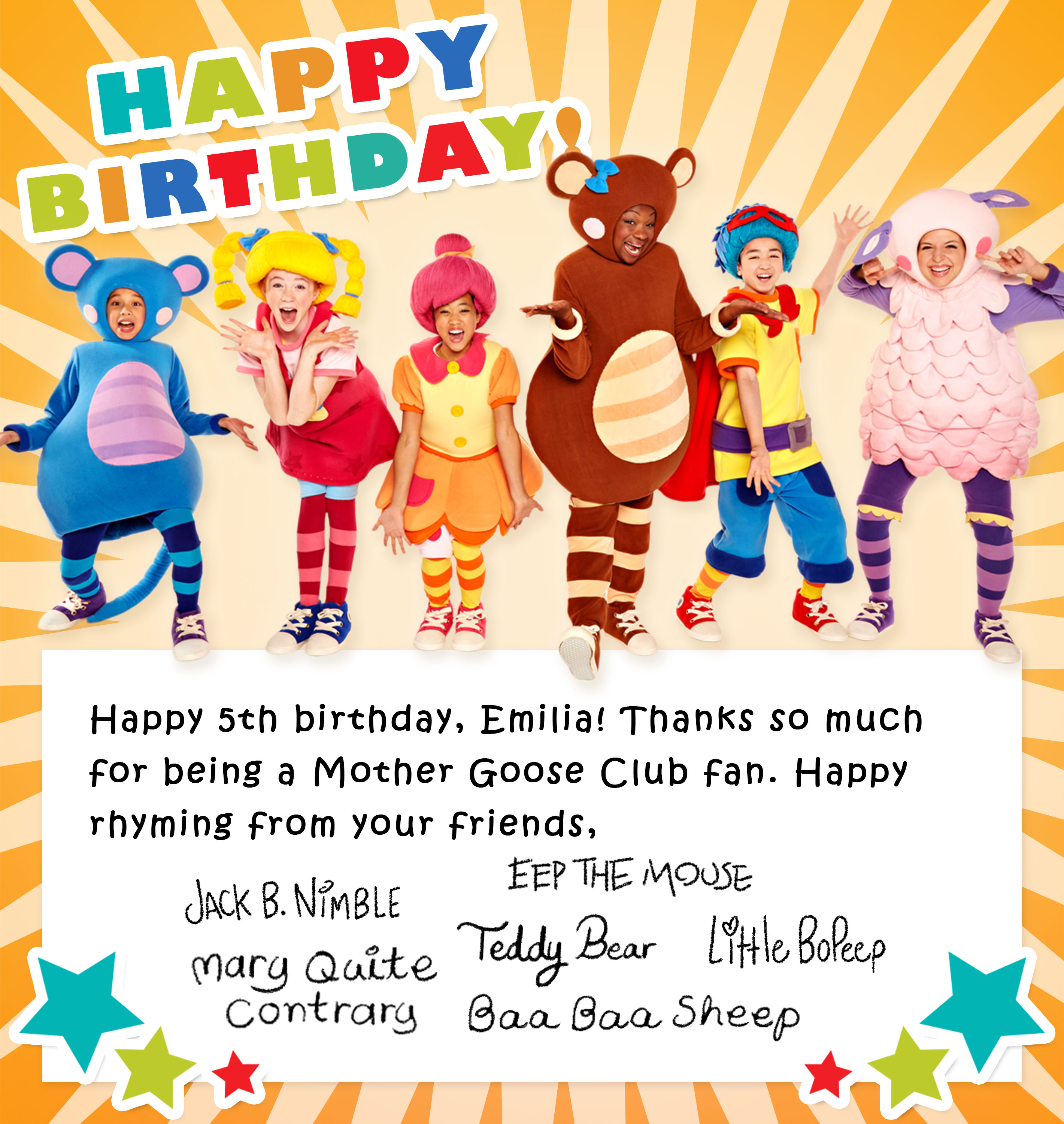 Happy Birthday Emilia card