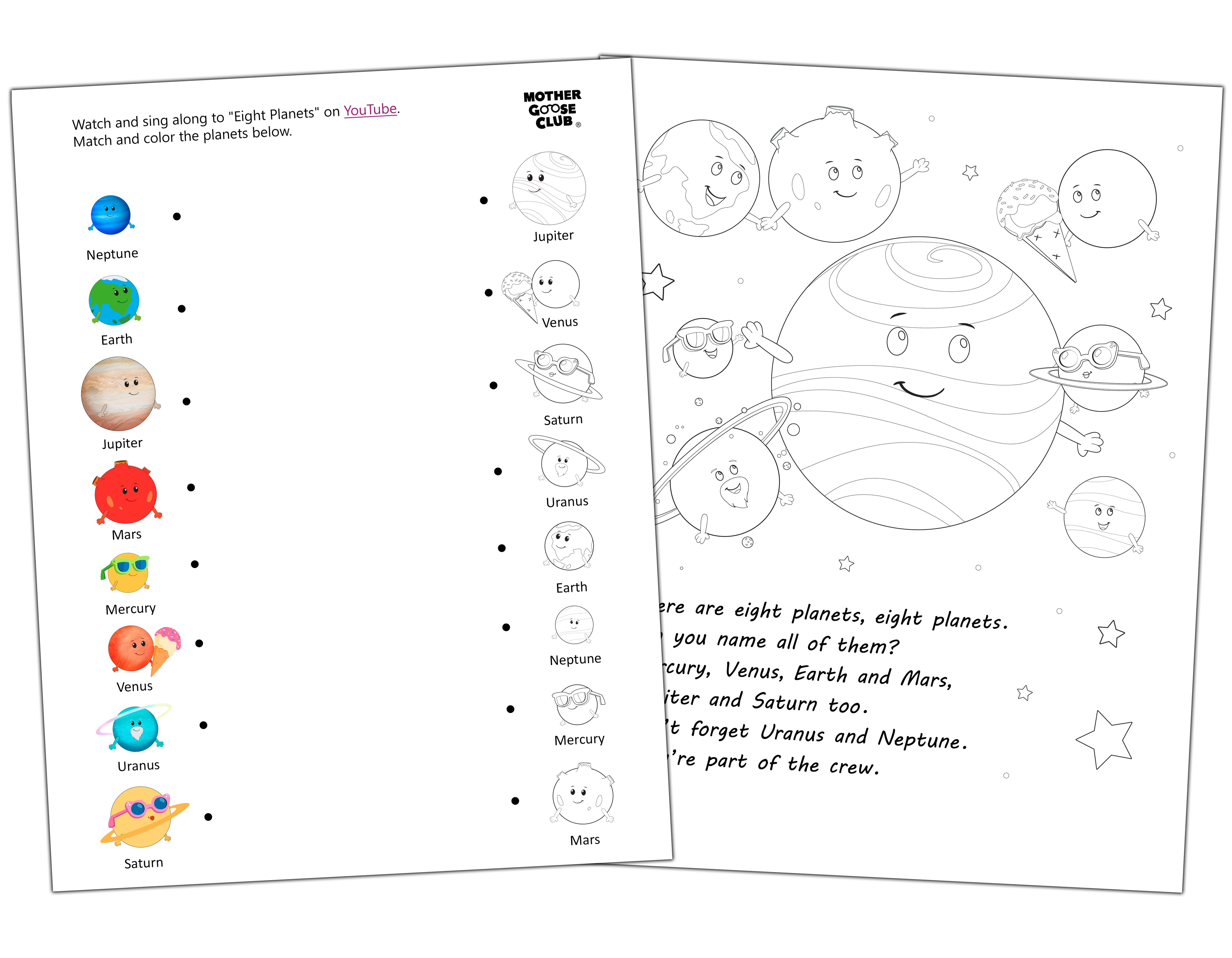 'Eight Printables Mother Goose Club