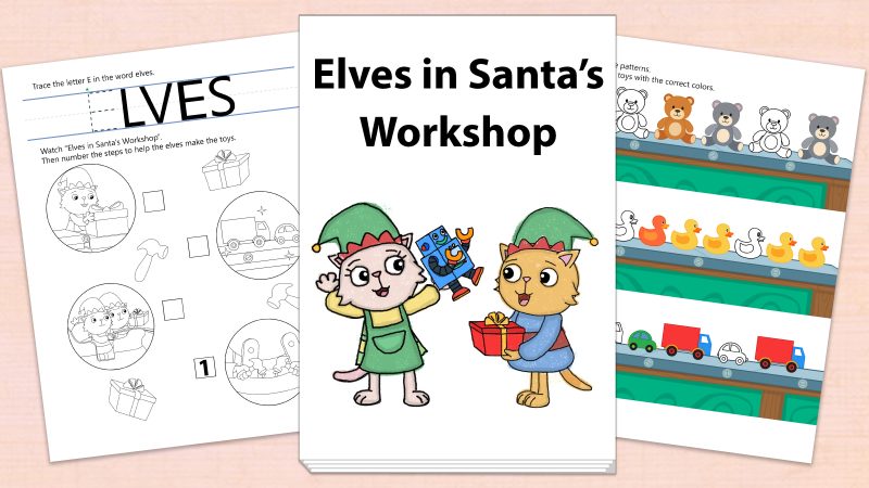 Image for Elves in Santa’s Workshop – Printables